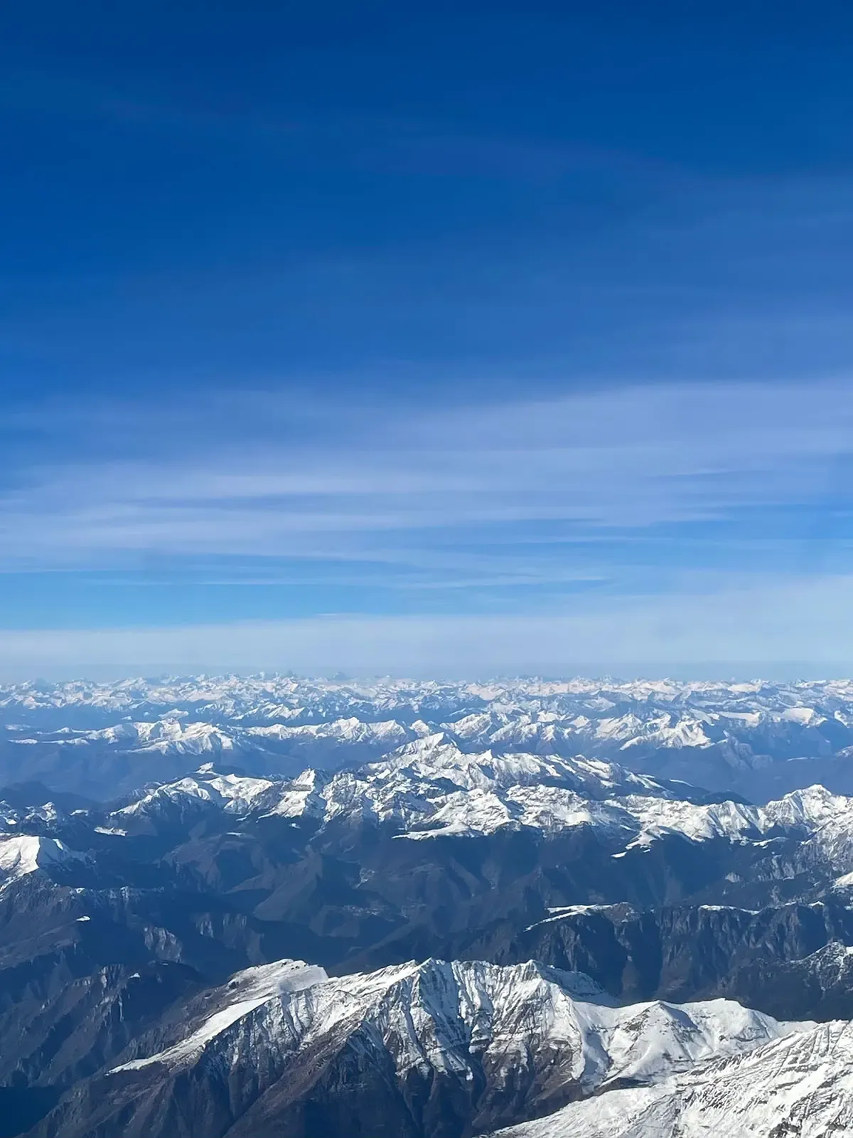 Somewhere above the Alps.