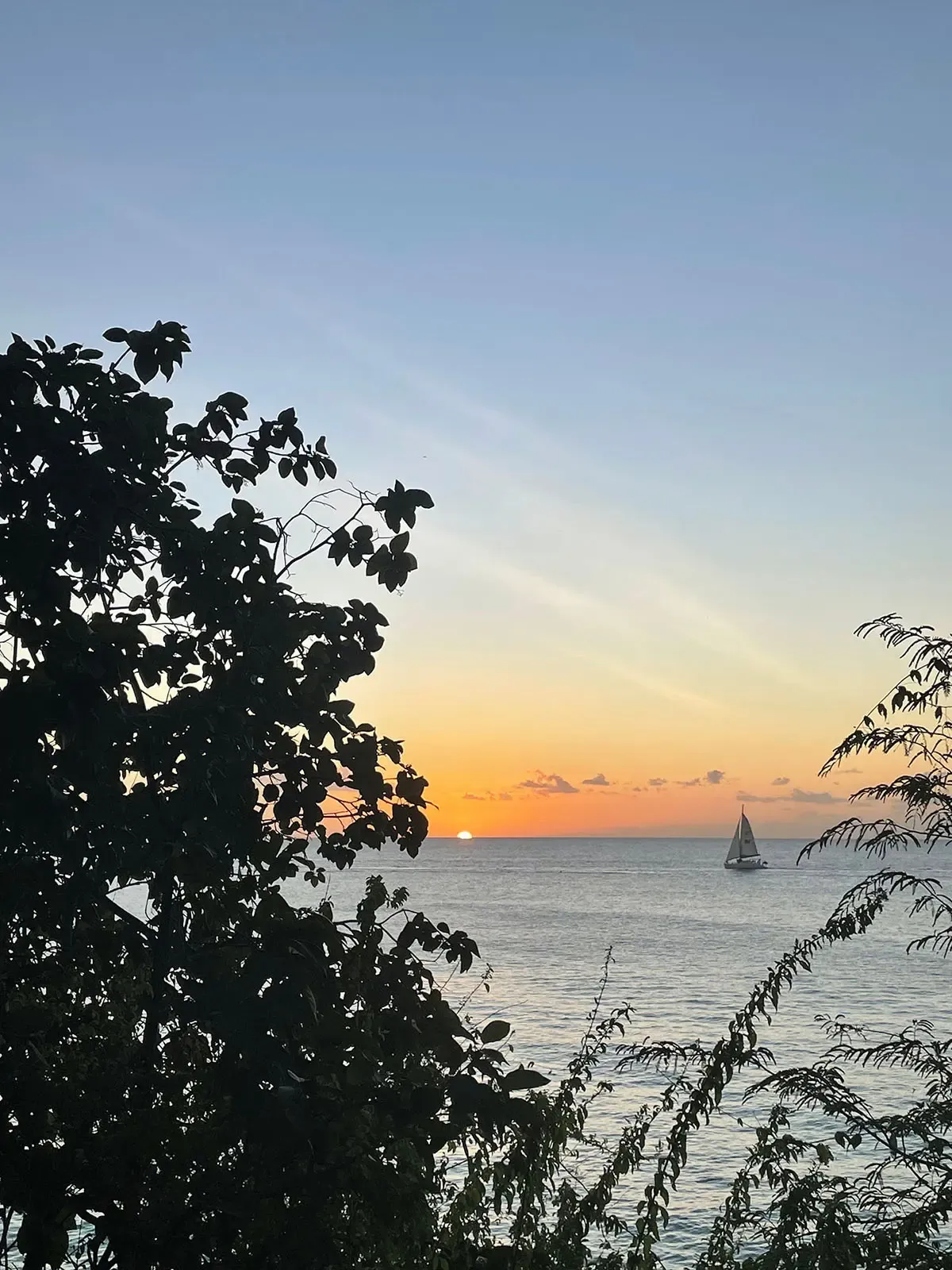 An uninterrupted sunset in Barbados.