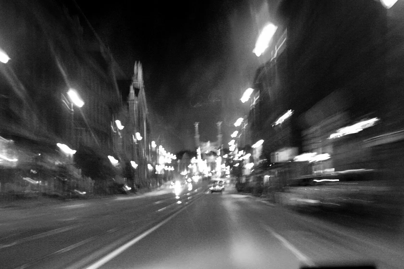 Speeding down the streets of Budapest.