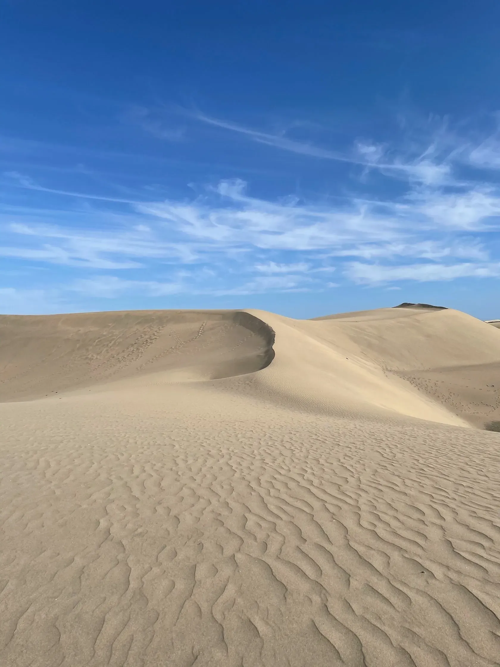 Walking in the dunes of Maspalomas, Gran Canaria.