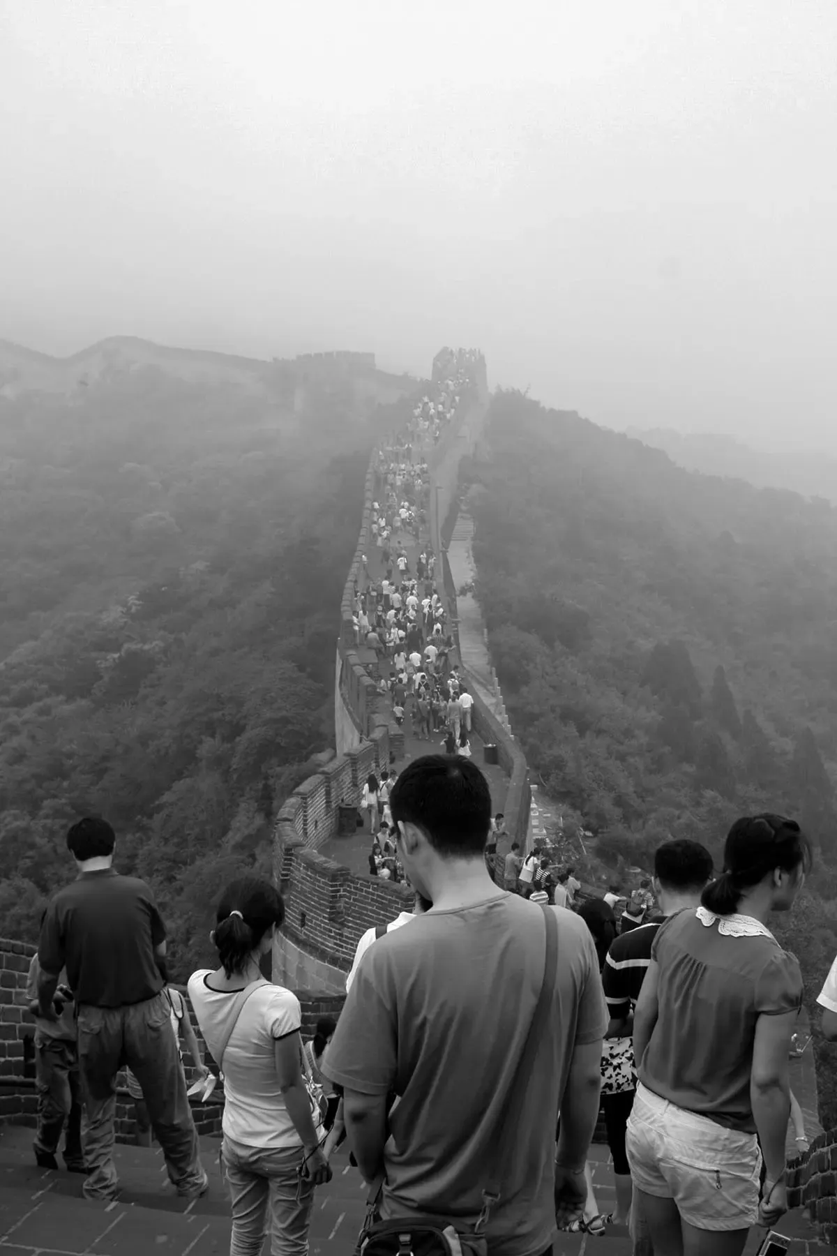 People on the great wall of China.